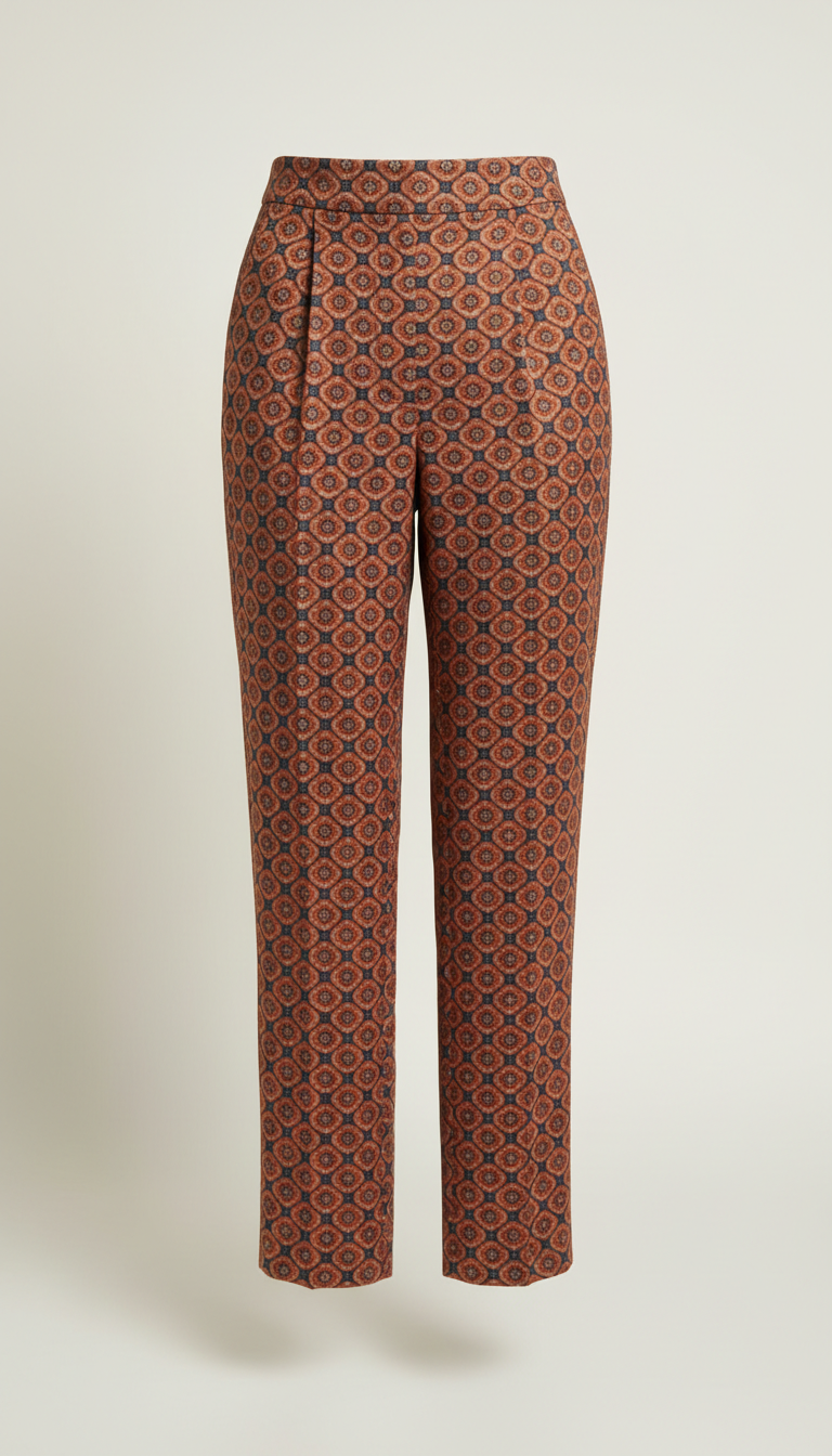 Terracotta Motif Tailored Trousers
