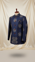 Indigo Motif Bandh Gala Jacket